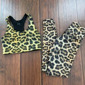 Terez Leopard Print Sports Bra and Leggings Set